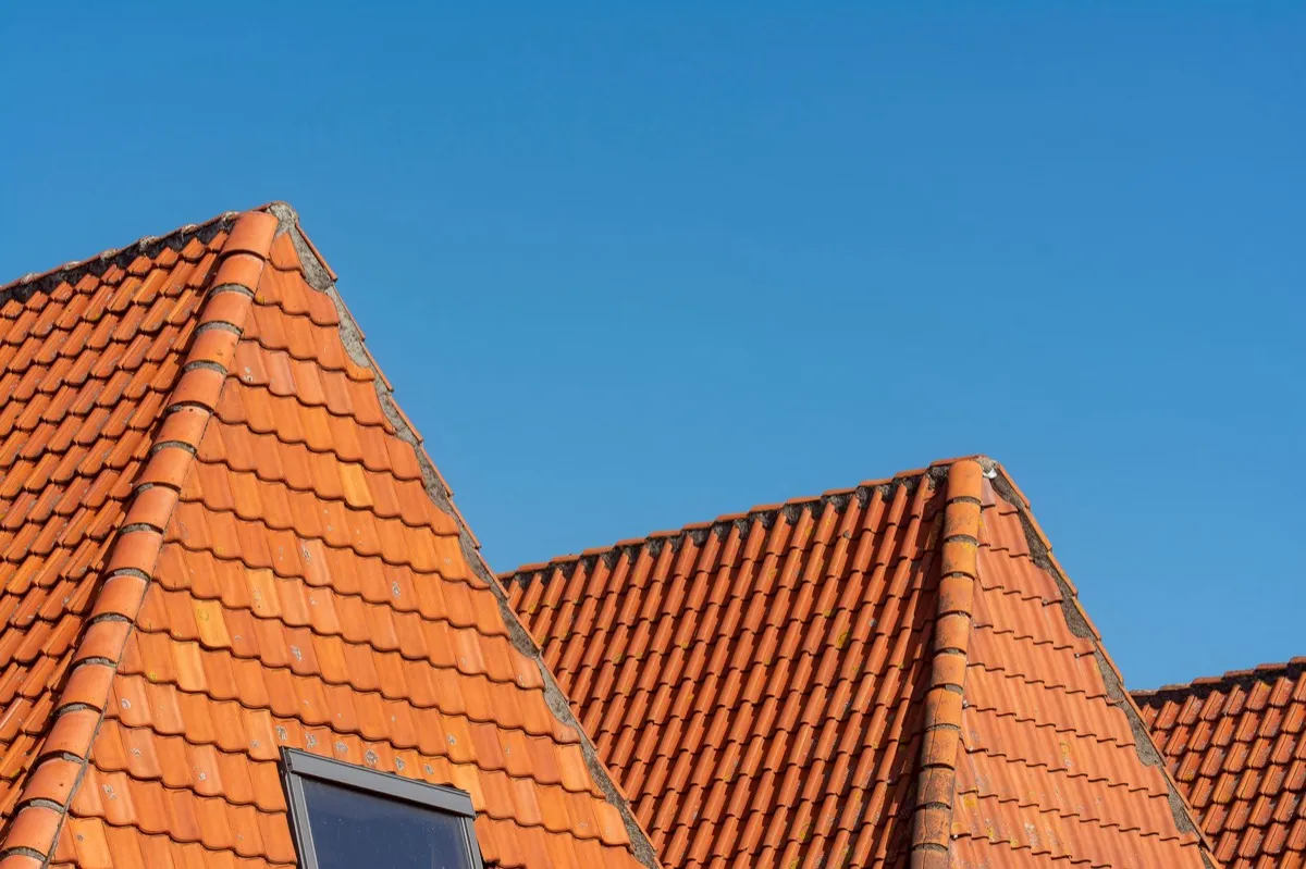 Clay barrel tile rooflines on homes in Gilroy, CA